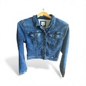 Wax Jean Classic Blue Cropped Denim Jacket Women’s Size Medium Casual Every Day